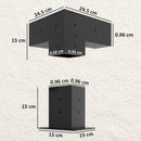 Outsunny Pergola Kit with 3-Way Corner Brackets & Post Base for 92mm Lumber