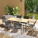 Outsunny 6 Seater Garden Dining Set with Cushions Rattan Backrest