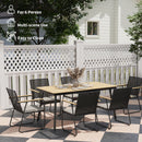Outsunny 6 Seater Garden Dining Set with Cushions Rattan Backrest