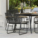 Outsunny 6 Seater Garden Dining Set with Cushions Rattan Backrest