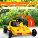 AIYAPLAY 6V Electric Go Kart w/ Music, Light, Horn, for 3-5 Years, Yellow