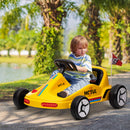 AIYAPLAY 6V Electric Go Kart w/ Music, Light, Horn, for 3-5 Years, Yellow