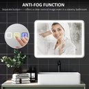 HOMCOM Illuminated Bathroom Mirror With Bluetooth Silver