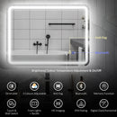 HOMCOM Illuminated Bathroom Mirror With Bluetooth Silver