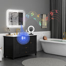 HOMCOM Illuminated Bathroom Mirror With Bluetooth Silver