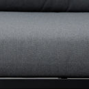 Outsunny Garden Corner Sofa with Table and Side Tables - Black