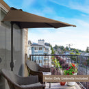 Outsunny 2.7m Metal Frame Garden Furniture Parasol Half Round Umbrella