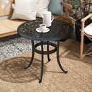 Outsunny 60cm Round Garden Table with Cast Aluminium Frame, Black