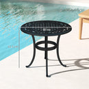 Outsunny 60cm Round Garden Table with Cast Aluminium Frame, Black