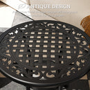 Outsunny 60cm Round Garden Table with Cast Aluminium Frame, Black