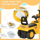 HOMCOM 2 in 1 Kids Ride On Tractor with Buckle, for 1.5-4 Years Old, Yellow