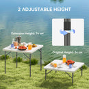 Outsunny 3ft Folding Camping Table with 2 Adjustable Height,