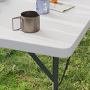 Outsunny 3ft Folding Camping Table with 2 Adjustable Height,