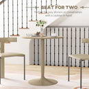 HOMCOM Round Dining Table, Non-slip Pad for Living Room Light Brown