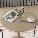 HOMCOM Round Dining Table, Non-slip Pad for Living Room Light Brown