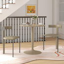 HOMCOM Round Dining Table, Non-slip Pad for Living Room Light Brown