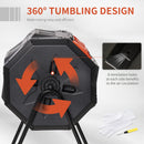 Outsunny 160L Outdoor Tumbling Compost Bin with Dual Chamber