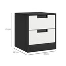 HOMCOM 2 Drawer Bedside Tables Set of 2 with Storage Nightstands for Bedroom