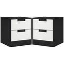 HOMCOM 2 Drawer Bedside Tables Set of 2 with Storage Nightstands for Bedroom
