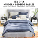 HOMCOM 2 Drawer Bedside Tables Set of 2 with Storage Nightstands for Bedroom