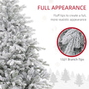 HOMCOM Artificial Christmas Tree with Realistic Snow Branches, LED Lights