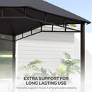 Outsunny 3x3(m) Outdoor Patio Gazebo Pavilion Canopy Tent Steel Frame Grey
