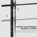 HOMCOM Adjustable Squat Rack with Pull Up Bar and Barbell Bar for Home Gym