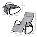 Outsunny Rocking Chair - Light Grey