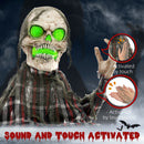 HOMCOM Groundbreaker Skeleton Halloween Animatronic Prop for Indoor Outdoor