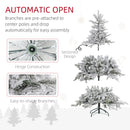 HOMCOM Artificial Christmas Tree with Realistic Snow Branches, LED Lights