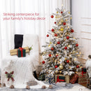 HOMCOM Artificial Christmas Tree with Realistic Snow Branches, LED Lights