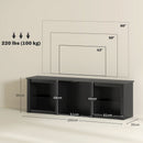 HOMCOM 160cm TV Unit W/ LED Lights For 65 Inch TV Modern TV Stand Cabinet Black