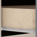 NEVADA 5 DRAWER LOW WARDROBE - GREY GLOSS/LIGHT OAK EFFECT VENEER