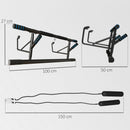 SPORTNOW Pull-Up Bar Doorway Push Up Stand w/ Resistance Bands, Blue