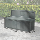 Outsunny Wood Storage Bench for Patio, Outdoor Garden Seating, Brown