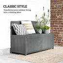 Outsunny Wood Storage Bench for Patio, Outdoor Garden Seating, Brown