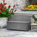 Outsunny Wood Storage Bench for Patio, Outdoor Garden Seating, Brown