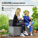 Outsunny Wood Storage Bench for Patio, Outdoor Garden Seating, Brown