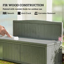 Outsunny Wood Storage Bench for Patio, Outdoor Garden Seating, Brown
