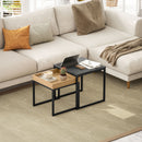 HOMCOM Modern Coffee Table Set Square Nest of Tables for Small Space