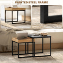 HOMCOM Modern Coffee Table Set Square Nest of Tables for Small Space