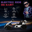 HOMCOM 24V White Electric Go Kart For Kids With Adjustable Seat