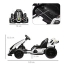HOMCOM 24V White Electric Go Kart For Kids With Adjustable Seat