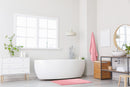 Noodle Soft Touch Non-Slip Bathroom Rug in Pink