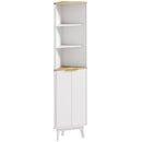 HOMCOM Slim Bathroom Storage Unit, Bathroom Cabinet with Doors, White