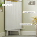 HOMCOM Slim Bathroom Storage Unit, Bathroom Cabinet with Doors, White