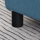 HOMCOM Chic Linen Fabric Grey Footstool Ottoman Cube With 4 Plastic Legs