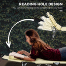 Outsunny Folding Sun Lounger Set of 2 Reclining Chair with Reading Hole