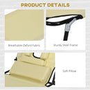 Outsunny Folding Sun Lounger Set of 2 Reclining Chair with Reading Hole