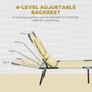 Outsunny Folding Sun Lounger Set of 2 Reclining Chair with Reading Hole